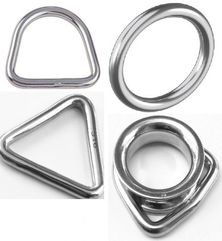 Round Rings Triangles and D Rings Stainless Steel